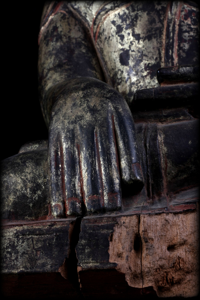 Extremely Rare 18C Wood Burma Shan Buddha #BB271